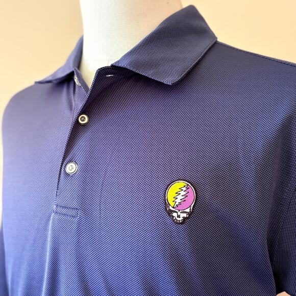 Grateful Dead Steal Your Face Cypress Point Performance Golf Shirt (L) - Picture 1 of 6